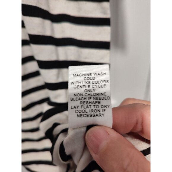 89th + Madison Striped Shirt Women Plus Size 2X Short Sleeve Linen Blend - Picture 7 of 8